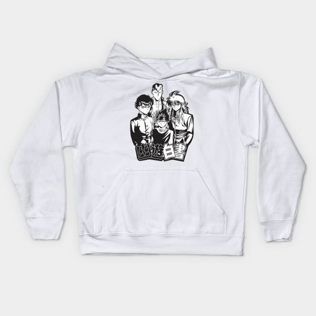 yu yu hakusho Team fanart Kids Hoodie by Planet of Tees